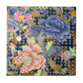 Elegante veelkleurige bloemen tegeltje (Voorkant)