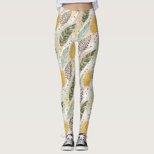 Elegante veer & Abstracte penseelstreek naadloos Leggings