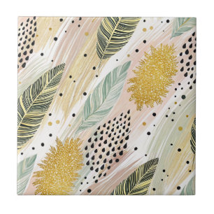 Elegante veer & Abstracte penseelstreek naadloos Tegeltje