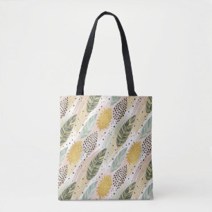 Elegante veer & Abstracte penseelstreek naadloos Tote Bag