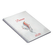 Elegante Veer Bloemige Waterverf notitieboek (Rechterzijde)