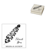 Elegante veer - dank u - gepersonaliseerd rubberstempel (Gestempeld)