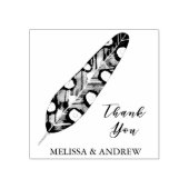 Elegante veer - dank u - gepersonaliseerd rubberstempel (Afrduk)