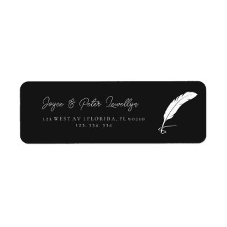 Elegante Veer Retouradreslabels Zwart Etiket