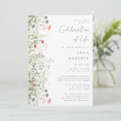 Elegante Veldbloemenviering van het Leven Kaart (Staand voorkant)