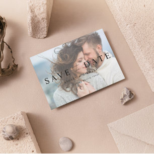 Elegante Vellum Overlay 2 Foto QR Code Bruiloft Save The Date