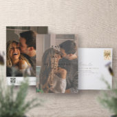 Elegante Vellum Overlay 2 Foto QR Code Bruiloft Save The Date