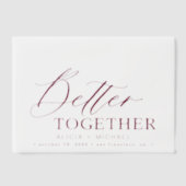 Elegante vellum overlay bordeaux bruiloft save dat uitnodigingen (Voorkant)