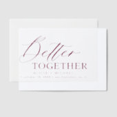 Elegante vellum overlay bordeaux bruiloft save dat uitnodigingen (Offset)