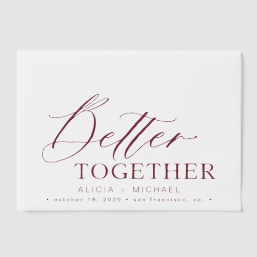 Elegante vellum overlay bordeaux bruiloft save dat vellum uitnodigingen (Voorkant)