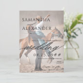 Elegante Vellum Overlay Minimalistische 2 Foto Huw Kaart (Staand voorkant)