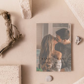 Elegante Vellum Overlay QR Code 2 Foto Bruiloft Save The Date