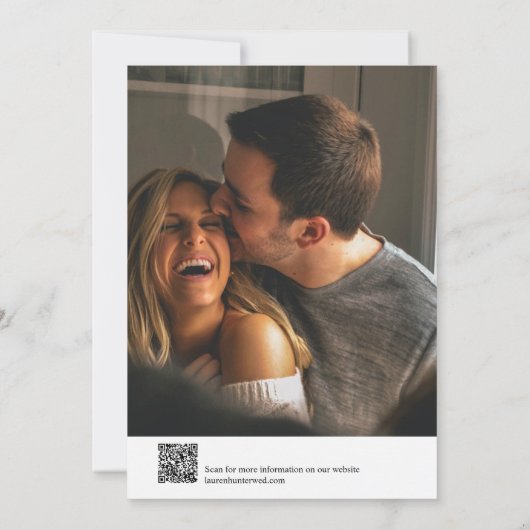 Elegante Vellum Overlay QR Code 2 Foto Bruiloft Save The Date (Achterkant)