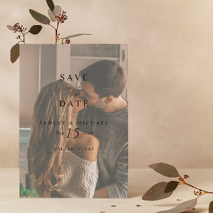 Elegante Vellum QR-code Waterverf Foto Bruiloft Save The Date