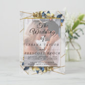 Elegante Vellum Trouw Uitnodiging (Staand voorkant)