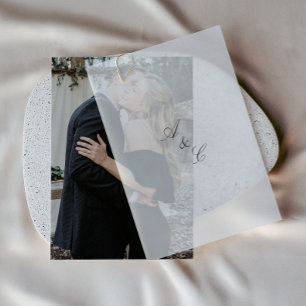 Elegante Vellum Trouwuitnodiging Overlay Uitnodigingen