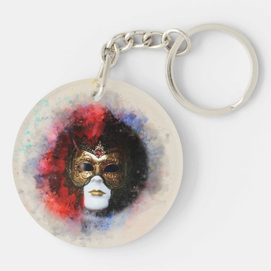 Elegante Venetiaanse Carnaval Masker Sleutelhanger (Achterkant)