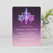 Elegante Venetiaanse Kroonluchter | Trouw Uitnodig Kaart (Staand voorkant)