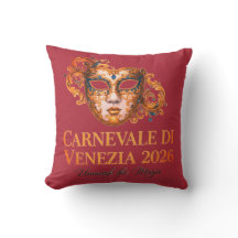 Elegante Venetiaanse Masker Worp Kussen