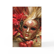Elegante Venetiaanse Maskerade Wenskaart