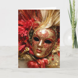 Elegante Venetiaanse Maskerade Wenskaart Kaart