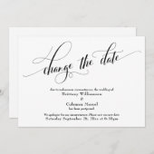 Elegante Verander de Datum Witte Aankondiging van  (Voorkant / Achterkant)
