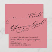 Elegante verandering is goede bewegende roze aanko notitiekaartje (Voorkant / Achterkant)