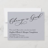 Elegante verandering is goede blauwe bewegende aan notitiekaartje (Voorkant)