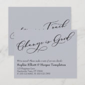 Elegante verandering is goede blauwe bewegende aan notitiekaartje (Voorkant / Achterkant)