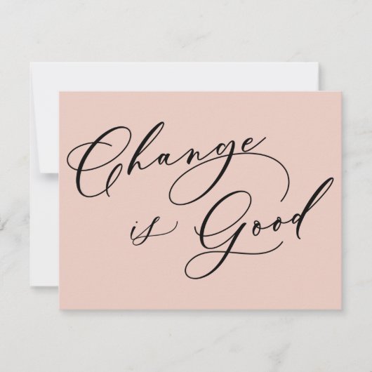 Elegante verandering is goede Blush Bewegende Aank Notitiekaartje (Voorkant)