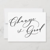 Elegante verandering is goede nieuwe adresaankondi notitiekaartje (Voorkant)