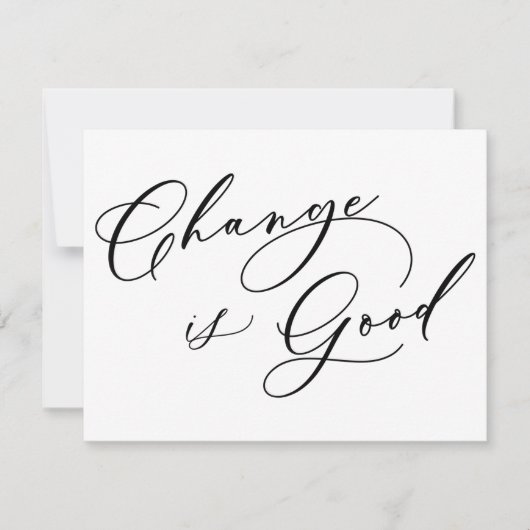 Elegante verandering is goede nieuwe adresaankondi notitiekaartje (Voorkant)