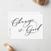 Elegante verandering is goede nieuwe adresaankondi notitiekaartje (Voorkant / Achterkant in situ)