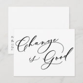 Elegante verandering is goede nieuwe adresaankondi notitiekaartje (Voorkant / Achterkant)