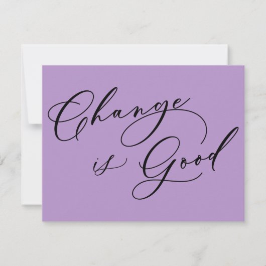 Elegante verandering is goede Paarse bewegende aan Notitiekaartje (Voorkant)