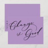 Elegante verandering is goede Paarse bewegende aan Notitiekaartje (Voorkant / Achterkant)