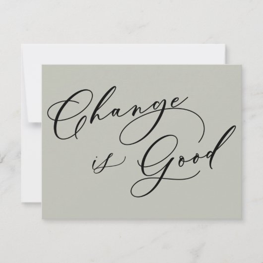 Elegante verandering is goede wijze bewegende aank notitiekaartje (Voorkant)