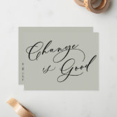 Elegante verandering is goede wijze bewegende aank notitiekaartje (Voorkant / Achterkant in situ)