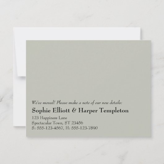 Elegante verandering is goede wijze bewegende aank notitiekaartje (Achterkant)