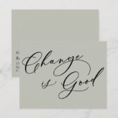 Elegante verandering is goede wijze bewegende aank notitiekaartje (Voorkant / Achterkant)