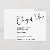 Elegante "Verandering van Plannen" Uitgestelde Bru Kaart (Voorkant / Achterkant)