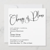 Elegante "Verandering van Plannen" Uitgestelde Bru Kaart (Voorkant)