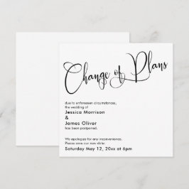 Elegante "Verandering van Plannen" Uitgestelde Bru Kaart