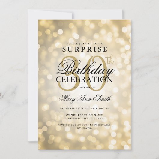 Elegante VERASSING 30e verjaardag Glam gouden lich Kaart (Voorkant)