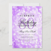 Elegante VERASSING 80ste verjaardag paarse lichten Kaart (Voorkant)