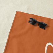 Elegante Verbrand Oranje Handgeschreven Script Naa Strandlaken (In situ)