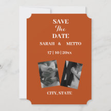 Elegante Verbrande Oranje 2 Foto Typografie Save T
