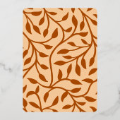 Elegante verbrande oranje herfstbladeren folie uitnodiging (Achterkant)