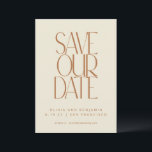 Elegante verbrande roest mid century moderne typog save the date<br><div class="desc">Elegante verbrande roest mid century moderne typografie Bewaar de datum</div>