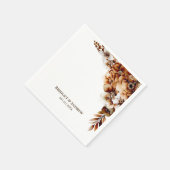 Elegante verbrande Sinaasappel bloemenbruiloft Servet (Hoek)